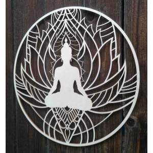 Falfestmény mandala és Buddha - SZOBA 2