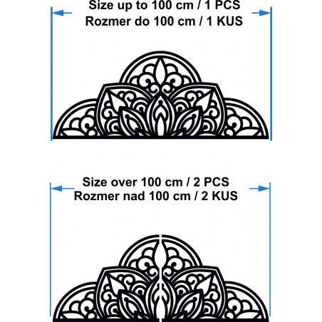 Fából készült falikép fél mandala - BOHEMIA
