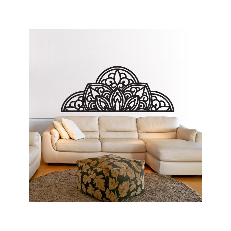 Fából készült falfestmény fél mandala - BOHEMIA