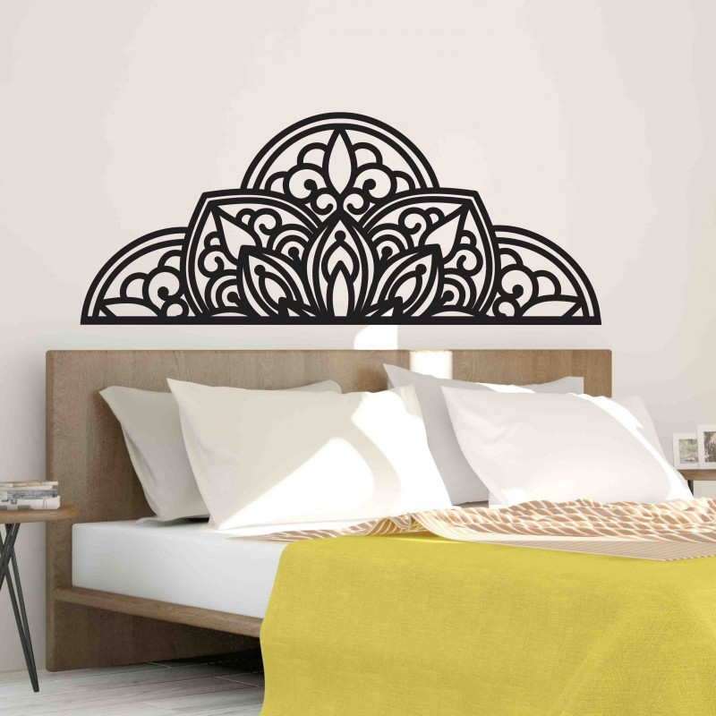 Fából készült falfestmény fél mandala - BOHEMIA