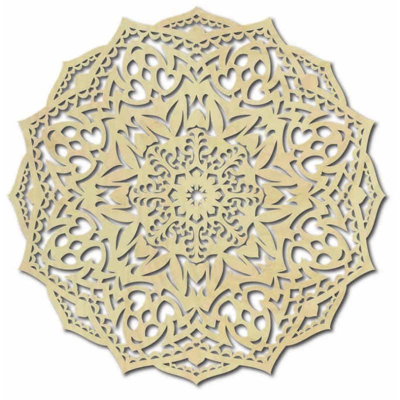 Fából készült mandala a falon - CIRCEL