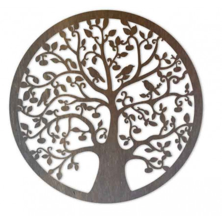 Fából készült festmény egy fáról és madarakról - HOJNISŤ