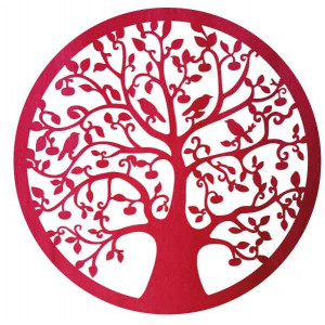 Fából készült festmény egy fáról és madarakról - HOJNISŤ 2