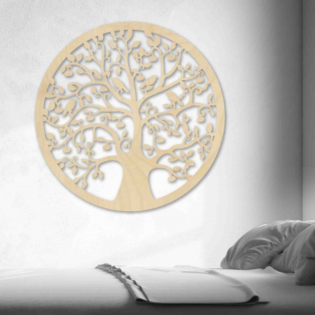 Fából készült festmény egy fáról és madarakról - HOJNISŤ