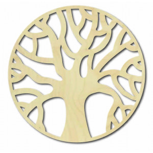 Fából készült falikép ágakkal körben - POCCITT 2