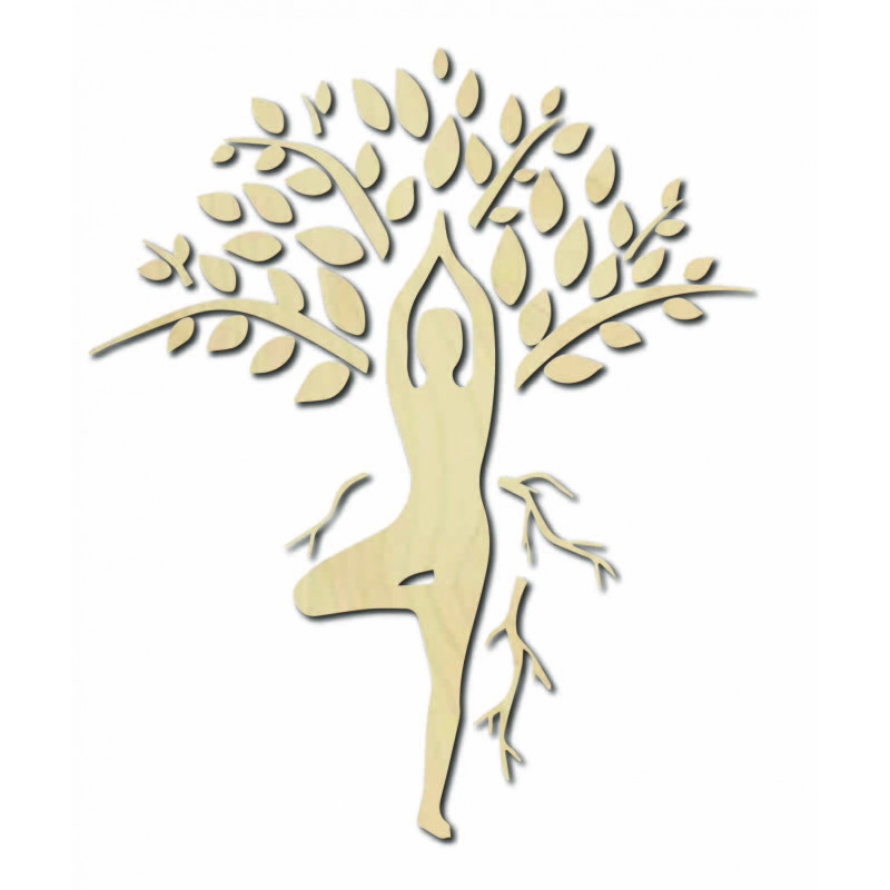 Falfestmény jógi és fa - HARMÓNIA