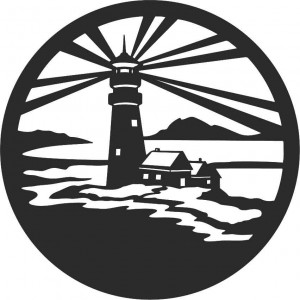 Sentop - Világítótorony modern festmény a falon - fa... 2