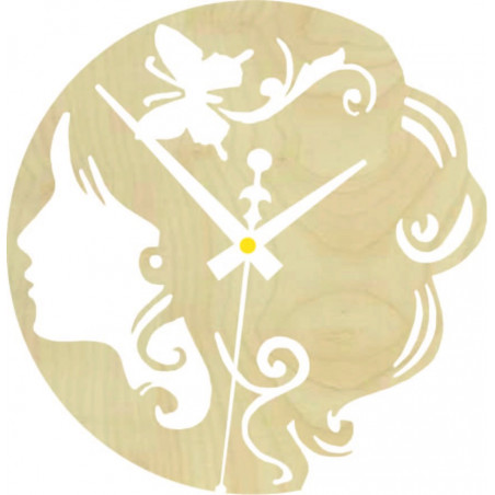 Fa óra - hölgy pillangóval a hajában fekete és színes | SENTOP PR0399