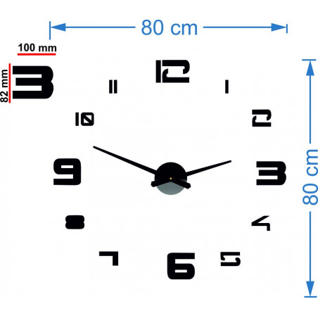 Ragasztható falióra tükör PROFI Clocks 3D