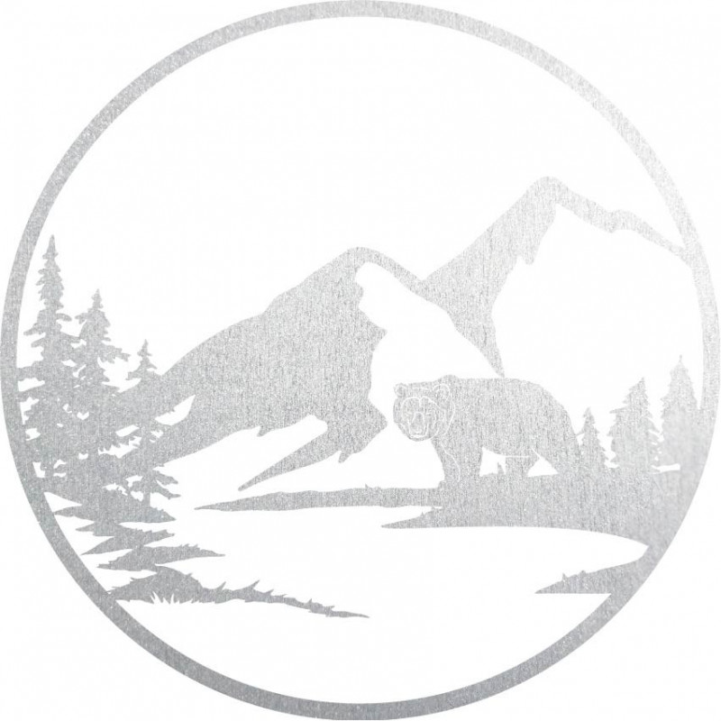 Fából készült falikép medve sziluett -...