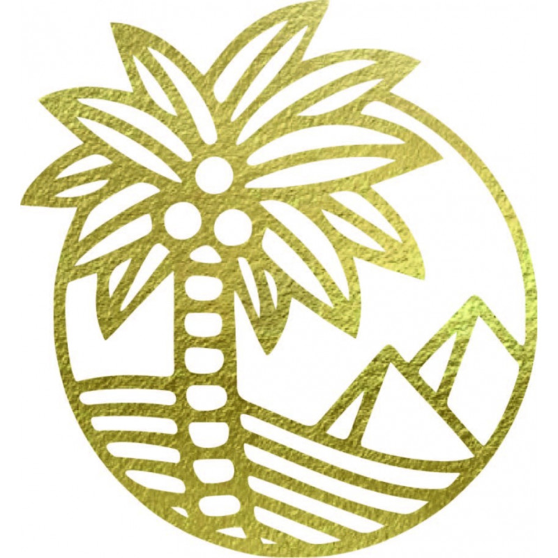 Pálmafát ábrázoló fafestmény a tengerparton -...