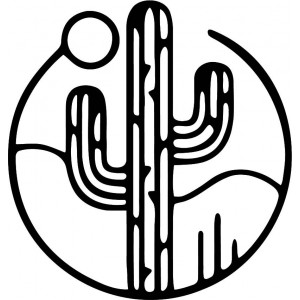 Fából készült fali kép egy kaktuszról a nappal - MONK 2