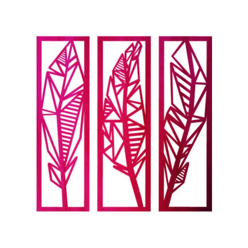 Modern háromrészes festmény banánlevelekről -...