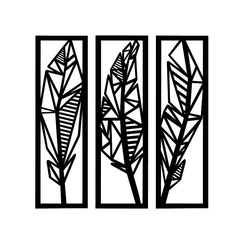 Modern háromrészes festmény banánlevelekről -...