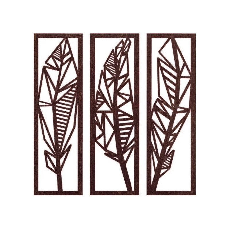 Modern háromrészes festmény banánlevelekről -...