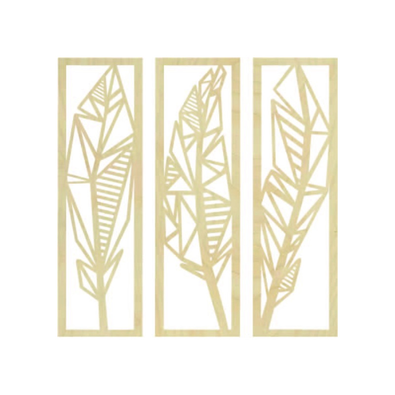 Modern háromrészes festmény banánlevelekről -...