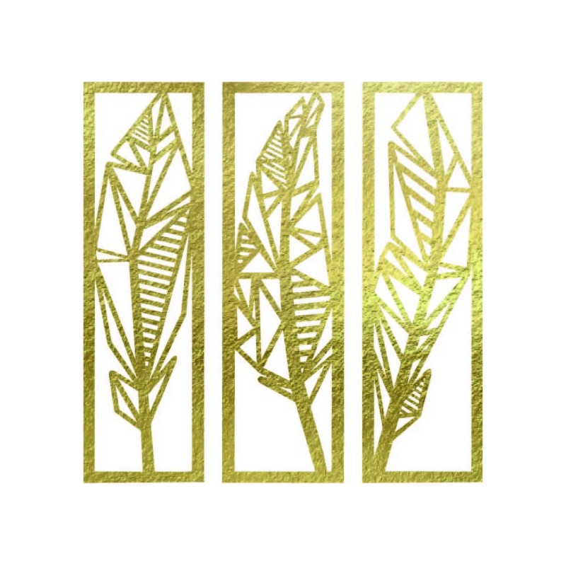 Modern háromrészes festmény banánlevelekről -...