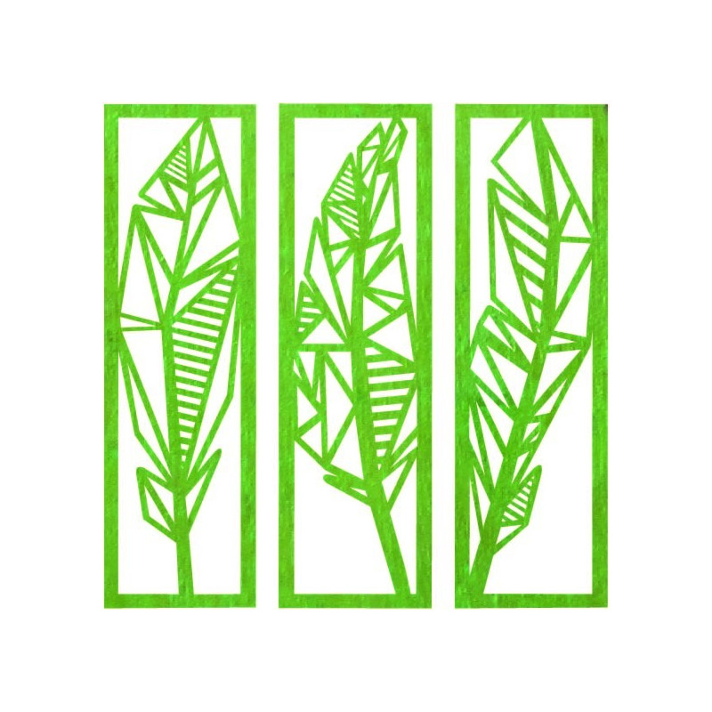 Modern háromrészes festmény banánlevelekről -...