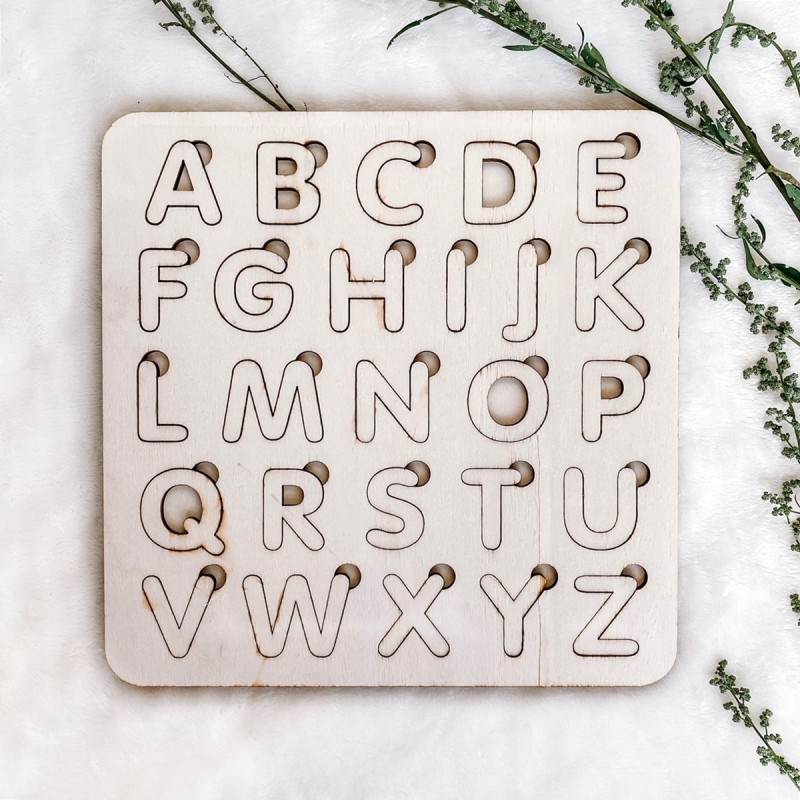 Fából készült montessori betét gyerekeknek -...