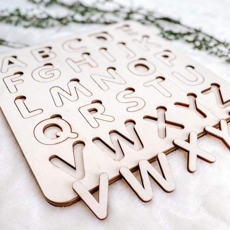 Fából készült montessori betét gyerekeknek -...