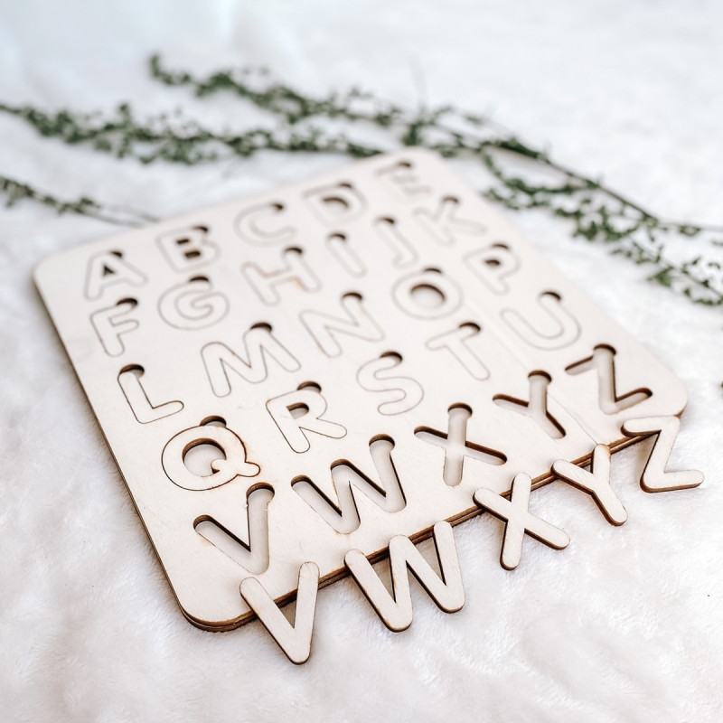 Fából készült montessori betét gyerekeknek -...