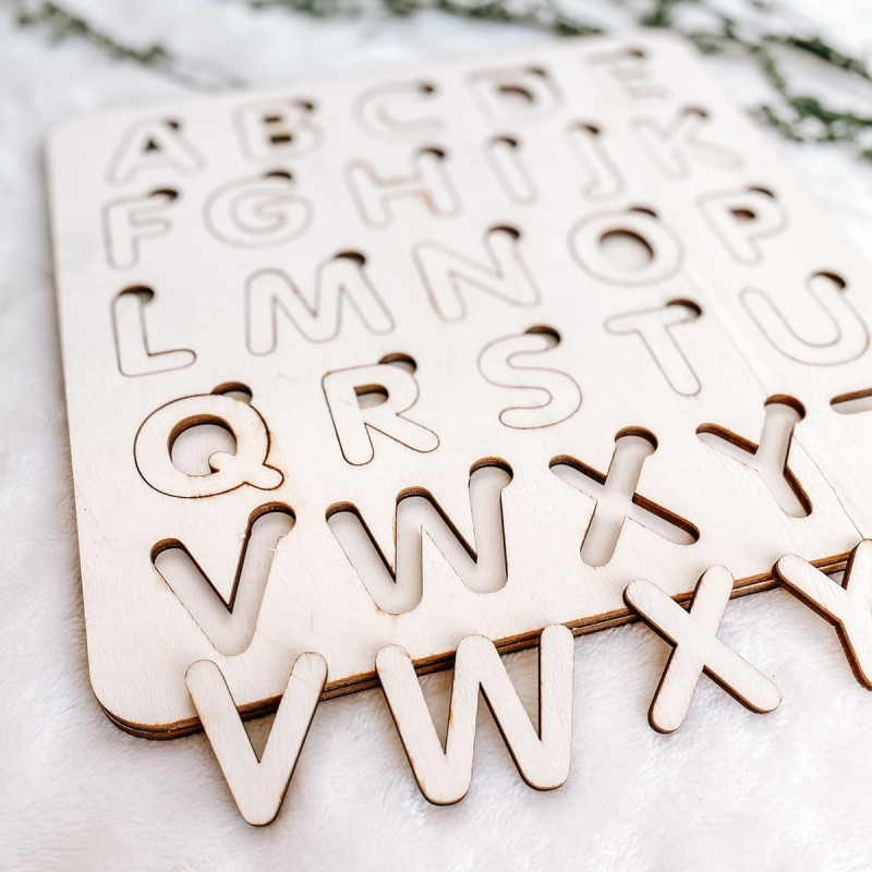 Fából készült montessori betét gyerekeknek -...