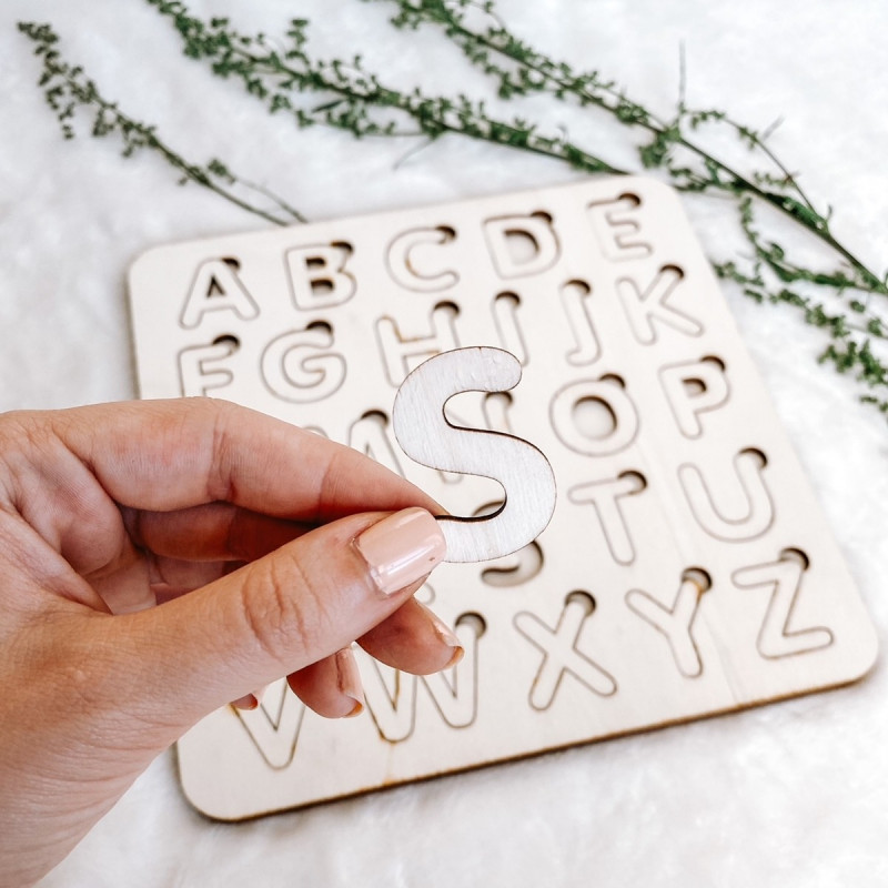 Fából készült montessori betét gyerekeknek -...