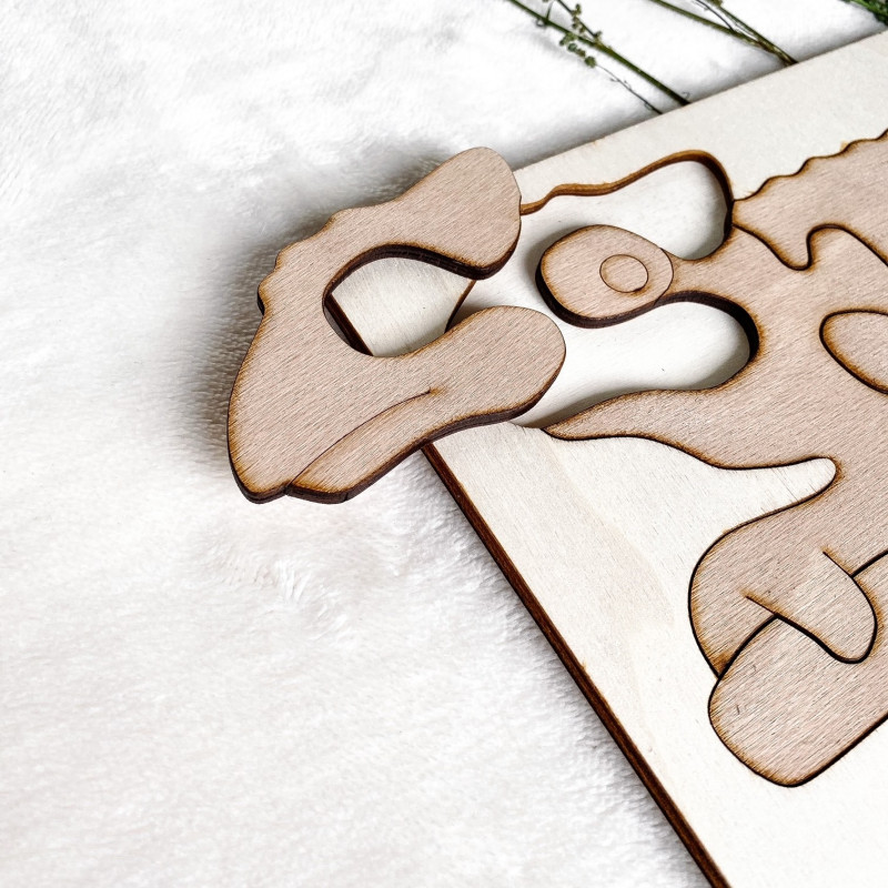 Kétszínű fából készült montessori betét...