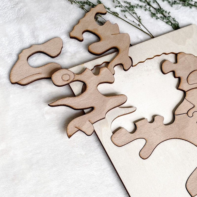 Kétszínű fából készült montessori betét...