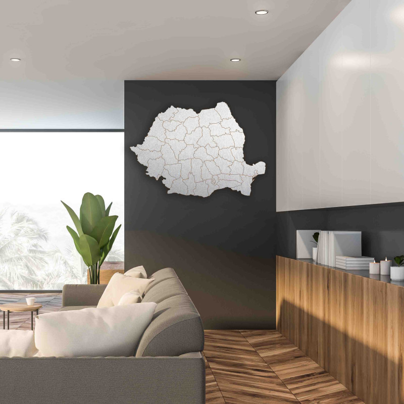 Fából készült falitérkép Románia - ROMA