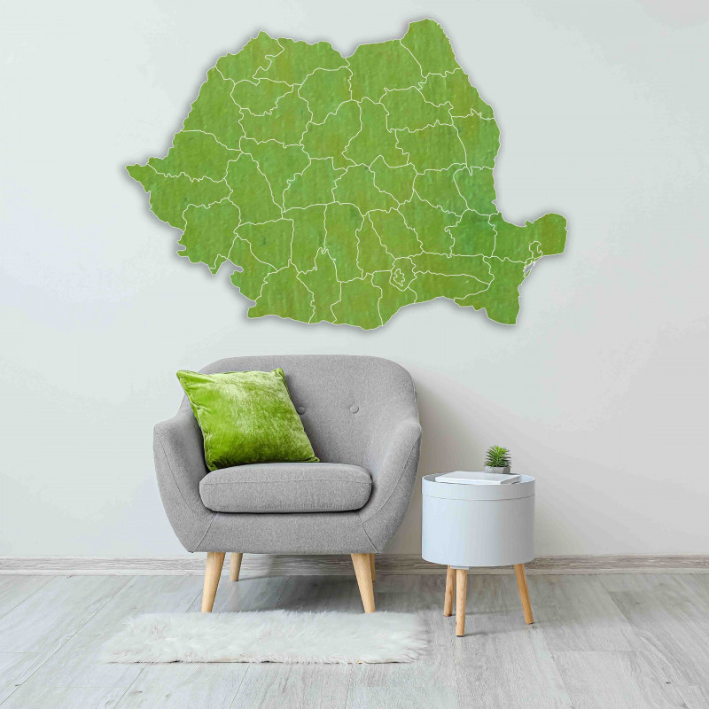 Fából készült falitérkép Románia - ROMA