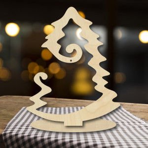 Fából készült karácsonyfa természetes fából 2