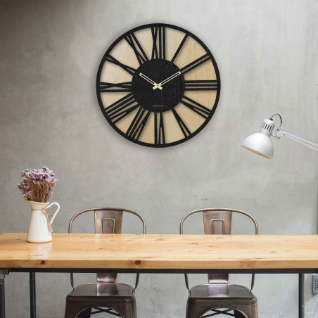 Római számokkal díszített fa falióra - Sentop | HDFK029 | juharfa