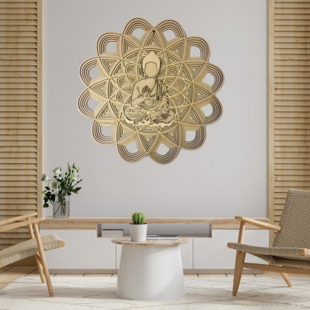 3D festés a falon - Sentop | Mandala Buddha | 90 x 90 cm fa