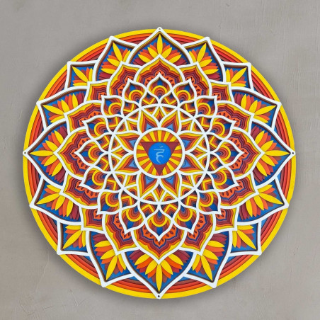 Fából készült feng shui energiával ellátott fali mandala | 90 x 90 cm-ig