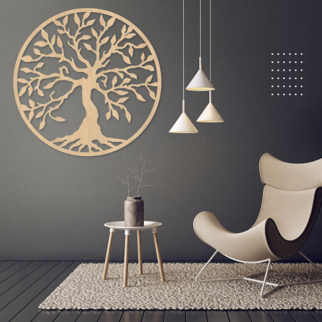 Fából készült kép az élet fájáról körben Fából készült kép az élet fájáról körben