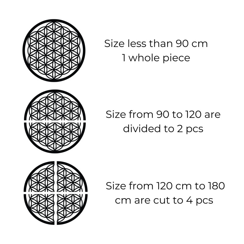 Mandala fából készült falikép - Az élet virága