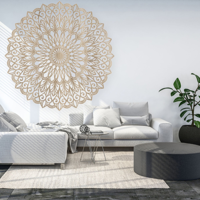 Fából készült kép. Az élet virága a harmónia szimbóluma.