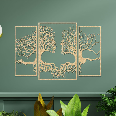 Fából készült falikép Nő és férfi - SZÍV