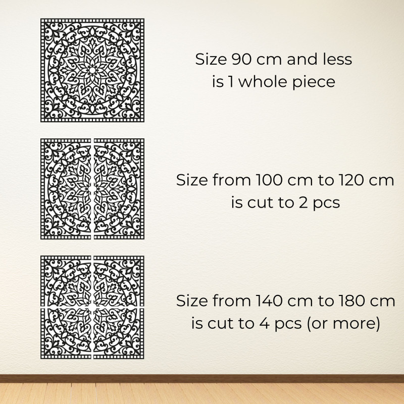 Fából készült mandala falra négyzetre - SYRRENA