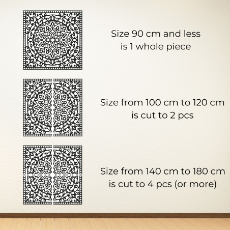 Fából készült mandala falra négyzetre - SYRRENA