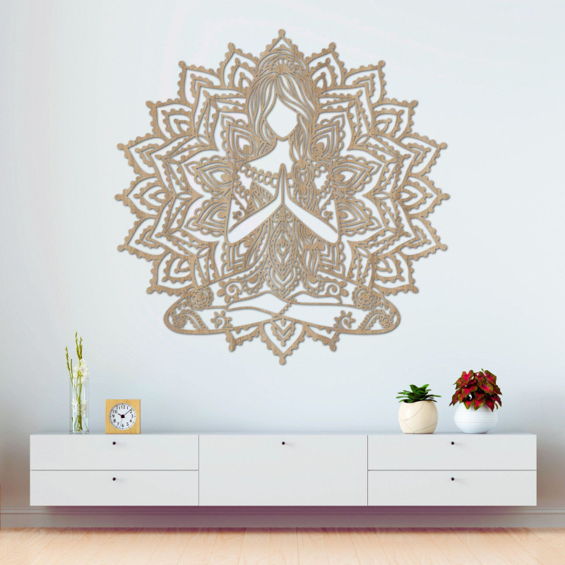 Fából készült mandala fali dekoráció - SERENITAS
