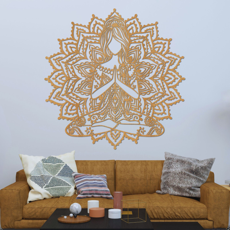 Fából készült mandala fali dekoráció - SERENITAS