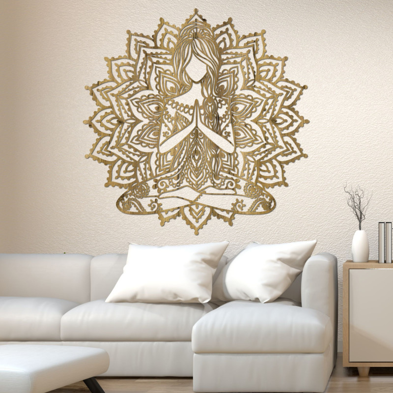 Fából készült mandala fali dekoráció - SERENITAS