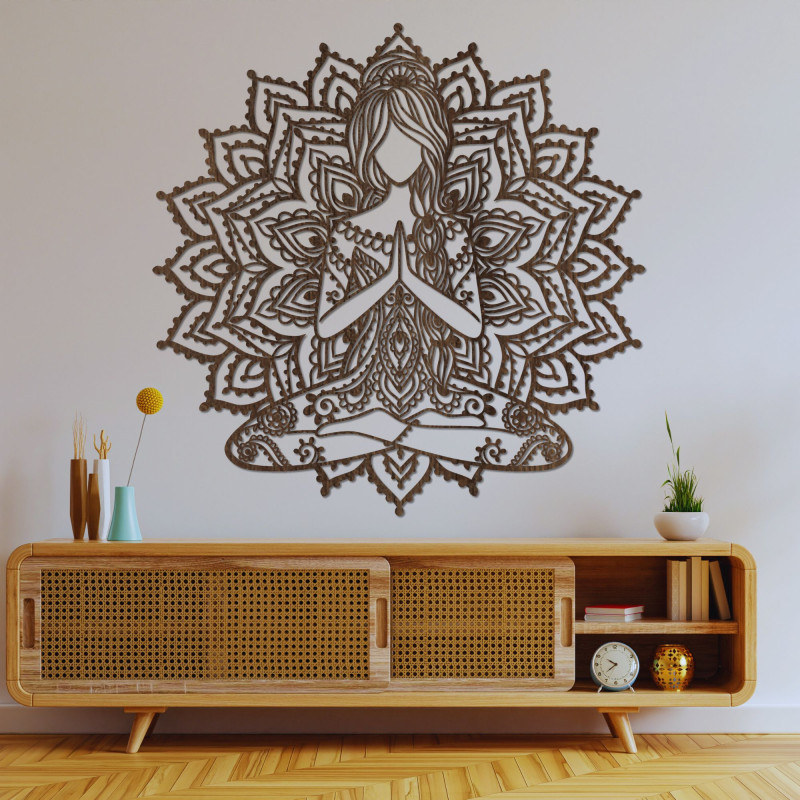 Fából készült mandala fali dekoráció - SERENITAS