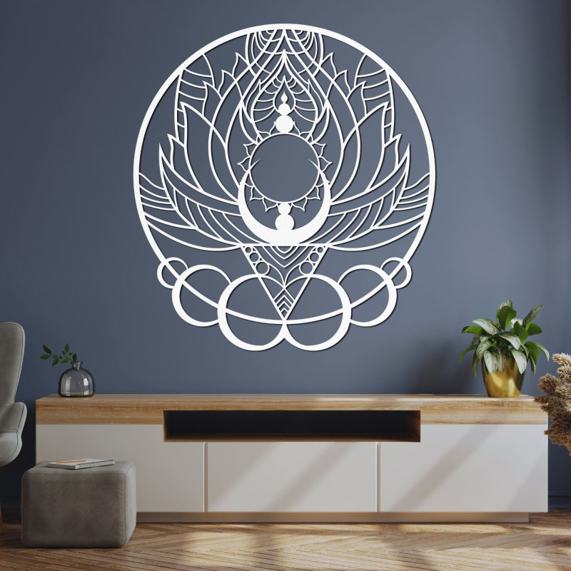 Fali dekoráció – Faragott napraforgó, természetes és eredeti dizájn