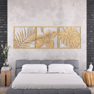 A képet levél monstera, virág hibiszkusz, pálmalevél -... 2