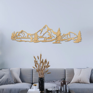 Fából készült fali dekoráció hegyi erdő - MONTIS 2