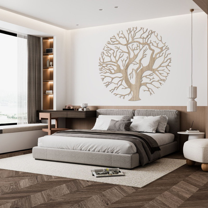 Az Életfa fából készült festmény - a harmónia és a család szimbóluma