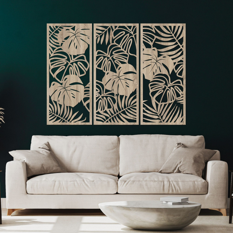 Trópusi levelek monstera és páfrány - LIBOGA